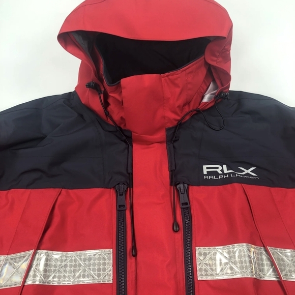 Polo Ralph Lauren RLX Red and Black Water-Repellent Hooded Anorak Jacket - Picture 2 of 13